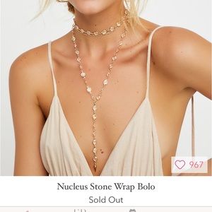 FREE PEOPLE Nucleus Stone Wrap Bolo Necklace